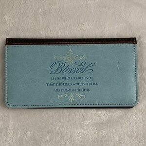 Elegant Blue and Brown Women's Scripture Wallet